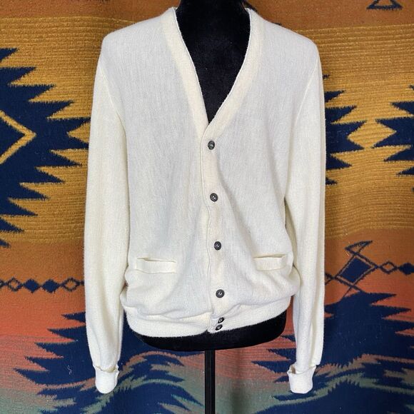 Vintage Lahmar 70’s Grandpa Cardigan Button Up Sweater. V Neck. Unisex. Medium. - Picture 1 of 13